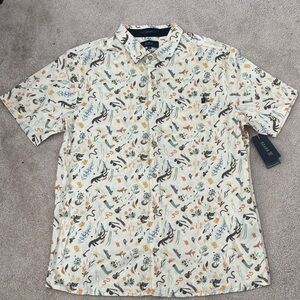 Roark Cream Multicolor Nature Print Casual Shirt